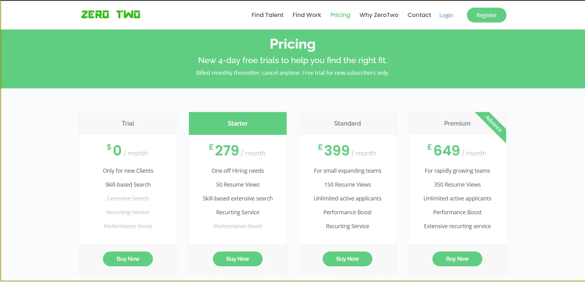 Pricing Section